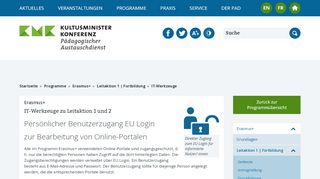 
                            7. KMK-PAD: Benutzerkonto ECAS Leitaktion 1