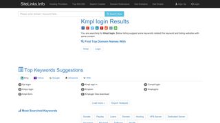 
                            9. Kmpl login Results For Websites Listing - SiteLinks.Info