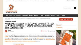 
                            3. *Knaller* Kostenlos: 1 Monat LOVOO VIP Mitgliedschaft im Wert von 7 ...