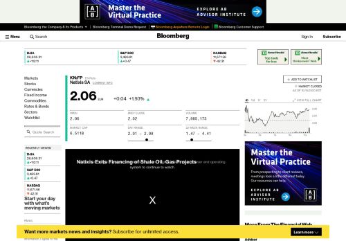 
                            12. KN:EN Paris Stock Quote - Natixis SA - Bloomberg Markets