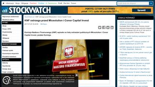 
                            7. KNF ostrzega przed Miceolution i Conor Capital Invest - Stockwatch
