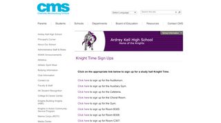 
                            13. Knight Time Schedule & Sign Ups - Charlotte-Mecklenburg Schools