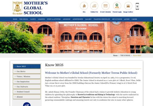 
                            9. Know MGS - Mothers Global Public School