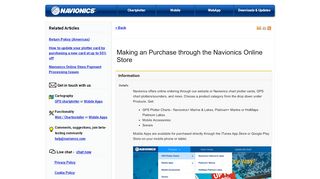 
                            5. Knowledge Article: Making an Purchase through the Navionics Online ...