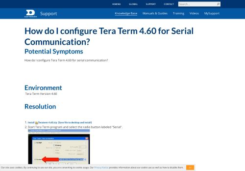 
                            9. Knowledge Base How do I configure Tera Term 4.60 for Serial ...