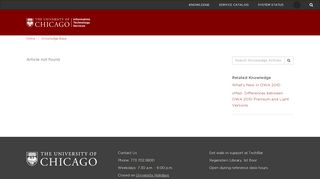 
                            10. Knowledge Base - IT Service Portal - The University of Chicago