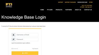 
                            10. Knowledge Base Login - PTI Security