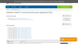 
                            9. Knowledge Base Solution - TaxWise® Online™: Current and Prior ...