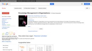 
                            7. Knowledge Management in Organizations: A Critical Introduction