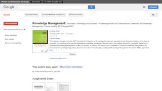 
                            7. Knowledge Management: Innovation, Technology and Cultures : ...
