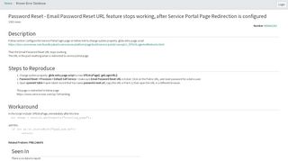 
                            13. Known Error - Password Reset - Email Password Reset URL feature ...