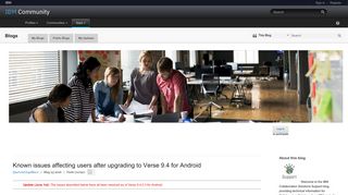 
                            8. Known issues affecting users after upgrading to Verse 9.4 for ... - IBM