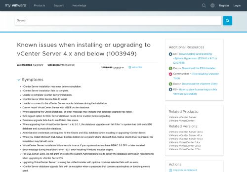 
                            13. Known issues when installing or upgrading to vCenter Server 4.x ...