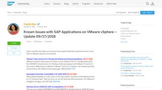 
                            3. Known Issues with SAP Applications on VMware vSphere – Update 09 ...