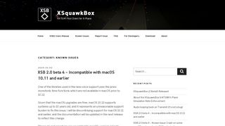 
                            1. Known Issues – XSquawkBox