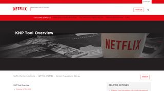 
                            5. KNP Tool Overview – Netflix | Partner Help Center