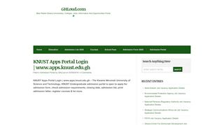 
                            10. KNUST Apps Portal Login | www.apps.knust.edu.gh | GHLoud.com