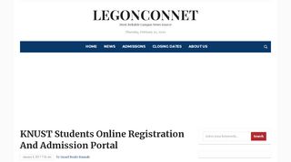 
                            9. KNUST Students Online Registration And Admission Portal ...