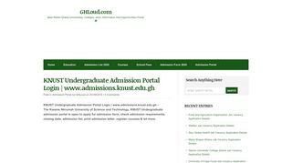 
                            12. KNUST Undergraduate Admission Portal Login | www.admissions ...
