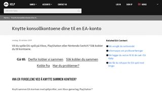 
                            2. Knytte konsollkontoene dine til en EA-konto - EA Help