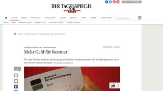 
                            4. Koalition einigt sich auf Verbesserungen: Mehr Geld für Rentner ...