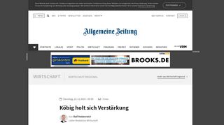 
                            6. Köbig holt sich Verstärkung - Allgemeine Zeitung