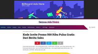 
                            9. Kode Invite Promo 500 Ribu Pulsa Gratis Dari Berita Saku