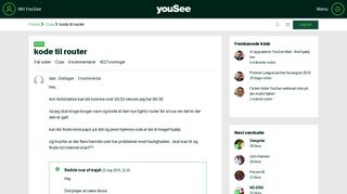 
                            5. kode til router - YouSee Forum