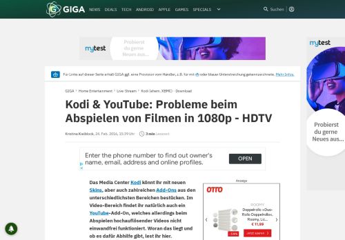 
                            6. Kodi & YouTube: Probleme beim Abspielen von Filmen in 1080p ...