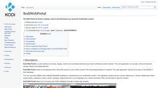 
                            5. KodiWebPortal - Official Kodi Wiki