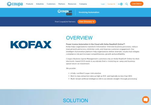 
                            12. Kofax | Intelligent Data Capture | Coupa Software