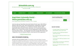 
                            8. Kogi State University Portal - Www.portal.ksu.edu.ng - Schoolinfo.com ...