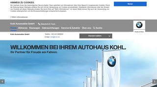 
                            8. Kohl automobile GmbH: BMW Fahrzeuge, Services, Angebote u.v.m.