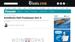 
                            7. KoinWorks Raih Pendanaan Seri-A - Finansial - Bisnis.com