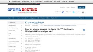 
                            6. Koje su adrese servera za slanje (SMTP) i primanje (POP3/IMAP) e ...