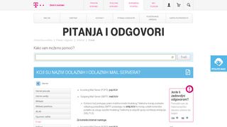 
                            7. Koji su nazivi dolaznih i odlaznih mail servera? | Hrvatski Telekom FAQ