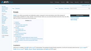 
                            7. Kolab - ArchWiki