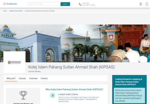 
                            7. Kolej Islam Pahang Sultan Ahmad Shah (KIPSAS) | Kuantan