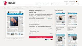 
                            11. Kölnische Rundschau - Zeitung als ePaper im iKiosk lesen