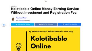 
                            8. Kolotibablo Online Money Earning Service Without Investment and ...