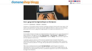 
                            10. Kom i gang med hurtiginstallasjon av Wordpress - Domeneshop Blog