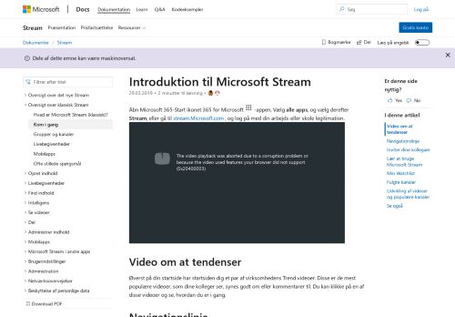 
                            6. Kom i gang med Microsoft Stream | Microsoft Docs