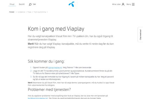 
                            12. Kom i gang med streamingtjenesten Viaplay - Telenor