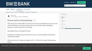 
                            3. Komme nicht ins Onlinebanking | BW-Bank Service Community