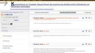 
                            12. Kommentare zu: Custlab: Neues Panel der promio.net GmbH sucht ...