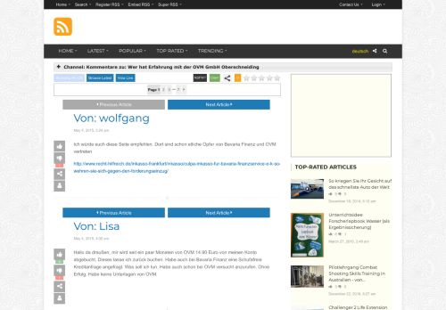 Kommentare zu: Wer hat Erfahrung mit der OVM GmbH Oberschneiding