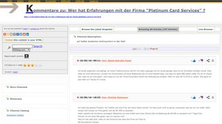 
                            7. Kommentare zu: Wer hat Erfahrungen mit der Firma “Platinum Card ...