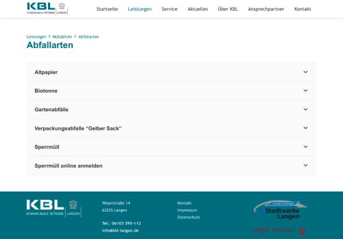 
                            13. Kommunalen Betriebe Langen - Sperrmüll