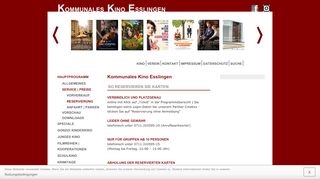 
                            7. Kommunales Kino, Esslingen: Reservierung