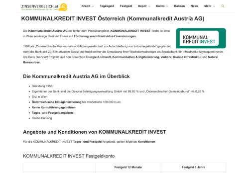 
                            11. Kommunalkredit Invest: Erfahrungen, Konditionen, Angebote